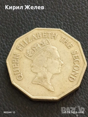 Рядка монета 1 долар 1991г. Белиз кралица Елизабет втора 24286, снимка 5 - Нумизматика и бонистика - 51401295