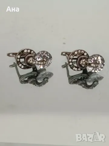 Красиви сребърни обеци с камъни , снимка 1