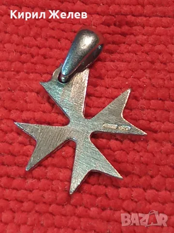 АРИСТОКРАТИЧЕН РИЦАРСКИ СТИЛ ПЕНДАНТ СРЕБЪРЕН МАЛТИЙСКИ КРЪСТ СРЕБРО 925 с БЯЛА ПОЗЛАТА 49147, снимка 11 - Колиета, медальони, синджири - 48938375