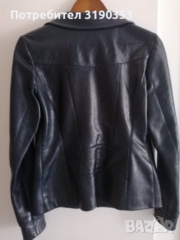 Дамско кожено яке тъмносиньо, снимка 3 - Якета - 39958458