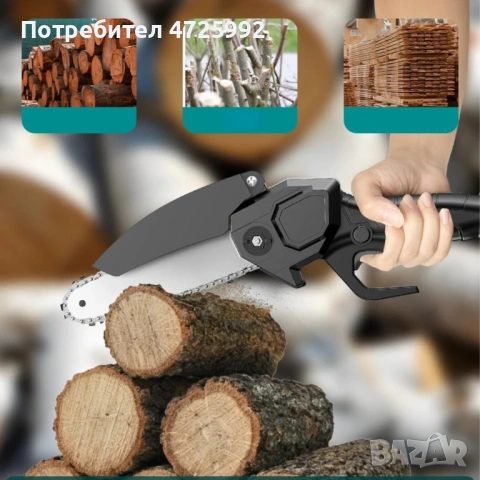 Акумулаторен мини верижен трион 6", Комплект с 2 батерии 6000mAh и куфар, снимка 12 - Градински инструменти - 53310800