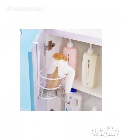 2872 Метална поставка за сешоар, закачаща се на шкаф, снимка 5 - Закачалки - 34267599