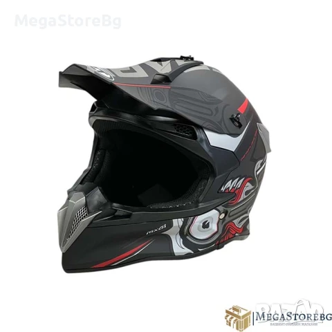 Кросова каска 188 - разбер M - Matt Black/Grey Red, снимка 4 - Аксесоари и консумативи - 50527113