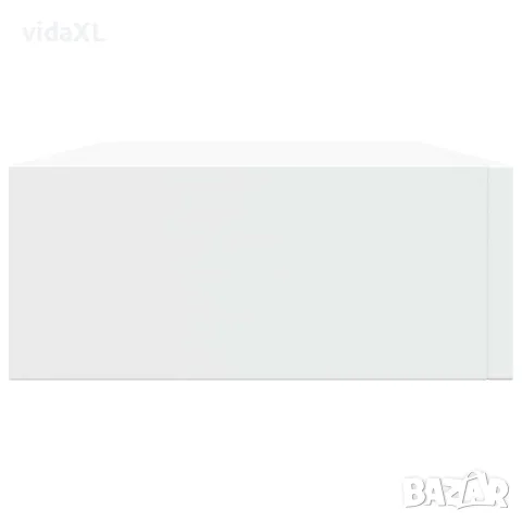 vidaXL Стенен рафт с чекмедже, бял, 40x23,5x10 см, МДФ, снимка 7 - Етажерки - 56146951