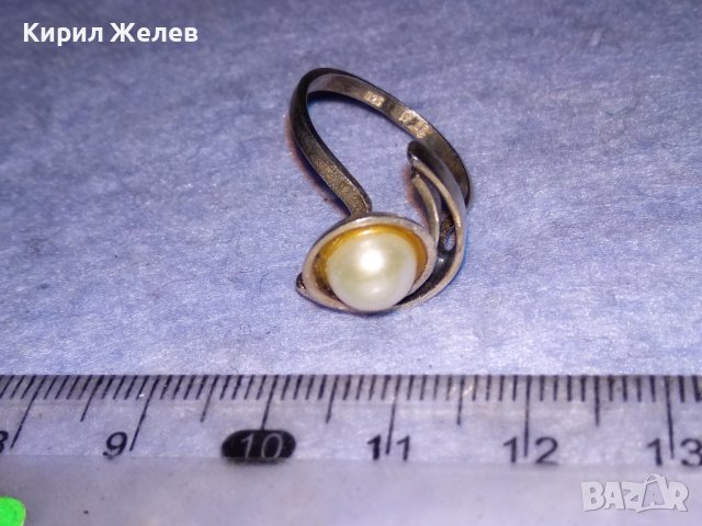 СРЕБЪРЕН ПЕРЛЕН РЕТРО АР НУВО СТИЛ ПРЪСТЕН СРЕБРО 925 с БЯЛА ПЕРЛА МАЙСТОРСКА ИЗРАБОТКА 26880, снимка 8 - Пръстени - 40756024
