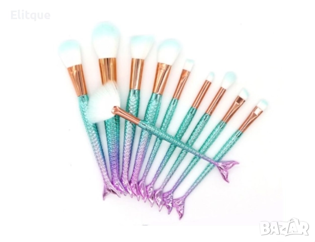 Десет чудесни четки за грим с дръжка тип русалка в два варианта HZS62, снимка 7 - Други - 52820417