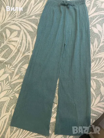 Дамски панталон широк в зелен цвят, , снимка 3 - Панталони - 50328760