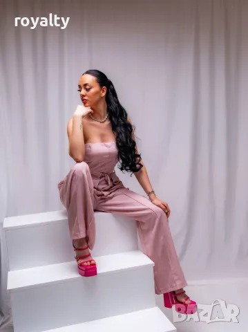 Розов стилен дамски гащеризон , снимка 2 - Гащеризони - 50049146