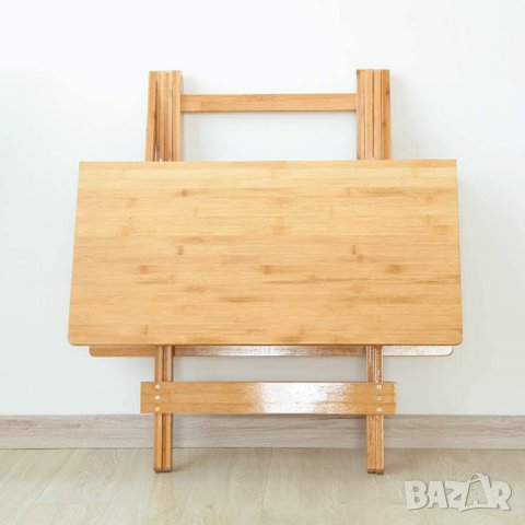 Бамбукова сгъваема маса ZDZ-60, снимка 5 - Маси - 38955394