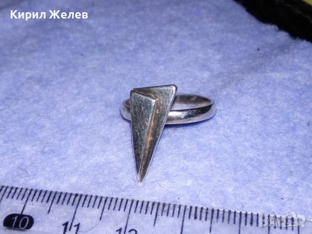 СТИЛЕН ДИЗАЙНЕРСКИ МОДЕН СРЕБЪРЕН АРТ ПРЪСТЕН ВИСОКА ПРОБА СРЕБРО с ЩЕМПЕЛ на АВТОРА 36621, снимка 4 - Пръстени - 39976305