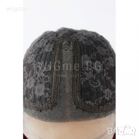 Къса права тъмночервена лейс фронт перука Рая, снимка 7 - Аксесоари за коса - 36057349