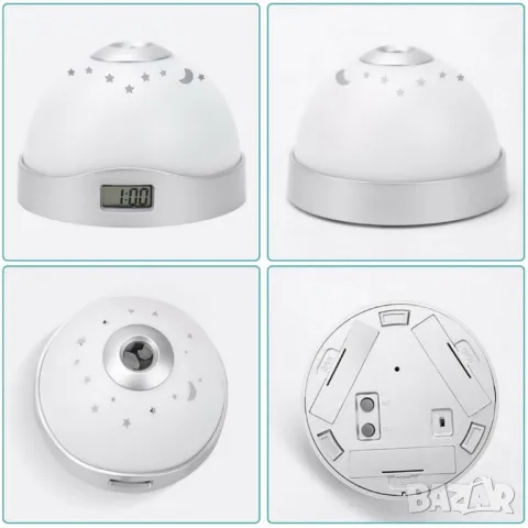 Детска лампа с прожектор нощно небе, Часовник, Многоцветна, Night lamp, Multi colored night sky, снимка 14 - Други - 50114643