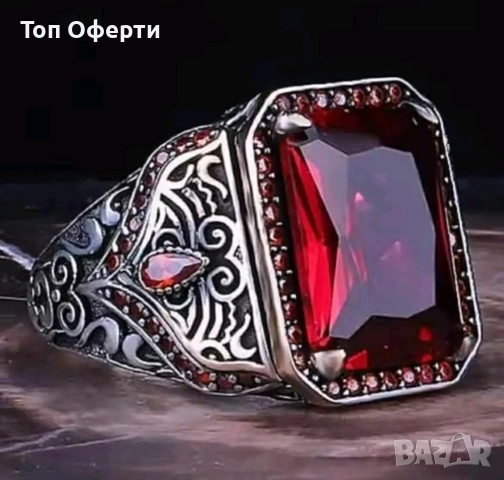 Мъжки пръстен с камък 