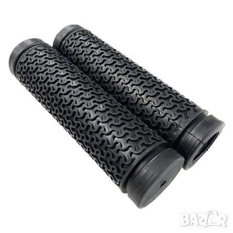 Черни гумени дръжки за велосипед с отвор 22 mm комплект 2 броя
