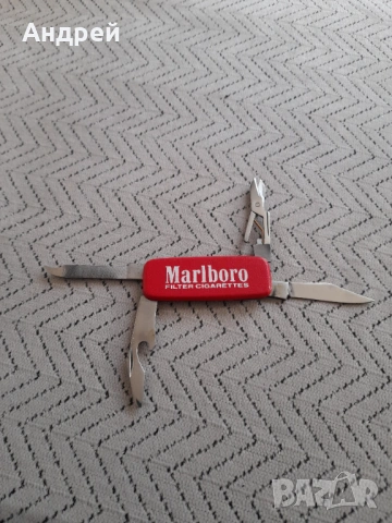 Стар джобен нож,ножка Marlboro,Rostfrei, снимка 3 - Други ценни предмети - 53047865