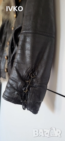 Кожено яке Gil Santucci,сребърна лисица S/M, снимка 5 - Якета - 52372024