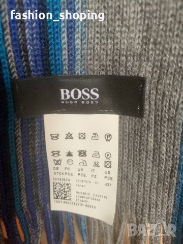 Мъжки шал Hugo Boss, вълна, снимка 4 - Шалове - 39472234