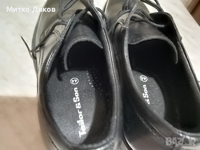 Tailor and son маркови обувки телешки бокс естествена кожа нови #44 стелка 29 см, снимка 2 - Официални обувки - 53649316