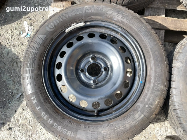 15 цола джанти 4х100 Dacia Logan Sandero Dokker et40 6J 185/65/15 Continental, снимка 3 - Гуми и джанти - 53685780