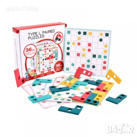 Дървена игра - пъзел тип тетрис