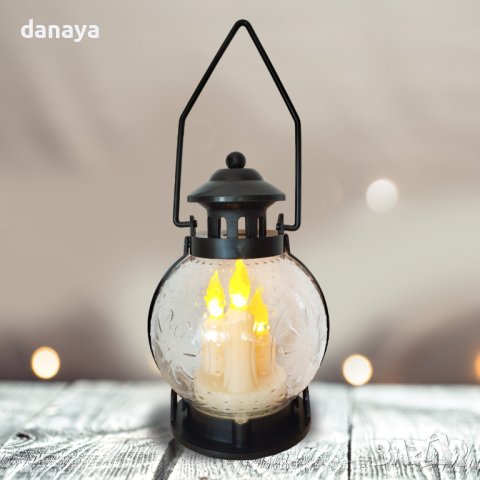 4141 Декоративен Led фенер лампа с реалистични свещи, 20 см, снимка 2 - Декорация за дома - 42590524