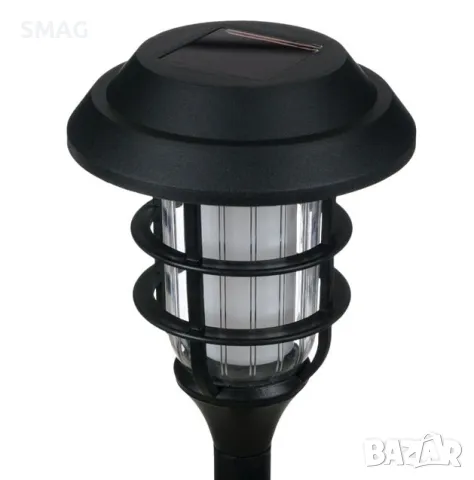 LED слънчев фенер соларна лампа с пламък ефект пластмаса черен 33 см S_1190489, снимка 4 - Соларни лампи - 49905319