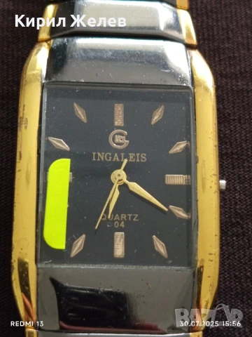 УНИСЕКС РЪЧЕН ЧАСОВНИК INGALEIS за части, ремонт, верижка 43124, снимка 2 - Мъжки - 51193116