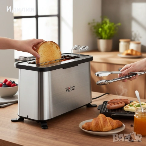 Мултифункционален уред за готвене 4 в 1, Oliver Voltz, 1700W, Тостер, Грил/Парти грил, Фурна, BBQ