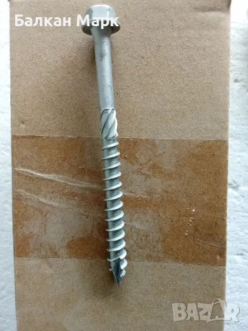 Винт,винтове дърво 8x100,шестостенна глава,TORX,шайба,връх 17, цинк-ламелно покр.торнадо40бр, снимка 3 - Железария - 50364005