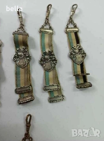 Лот от 7 автентични немски студентски ленти (Bierzipfel) със сребро, снимка 7 - Антикварни и старинни предмети - 53836083