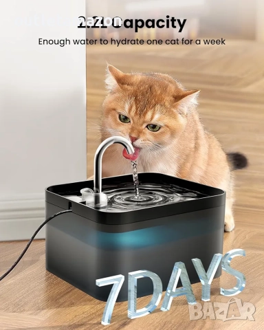 Фонтан за котки, 2,2 л фонтан за пиене за котки и кучета, супер тих, снимка 2 - За котки - 52855086