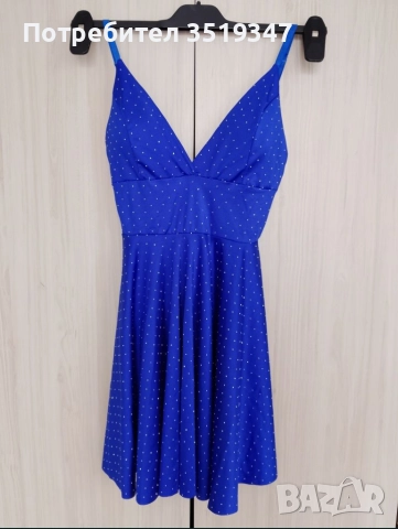 Рокля  синьо бижу, снимка 3 - Рокли - 52841930