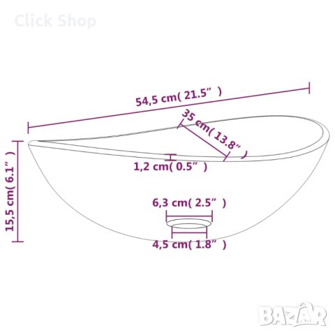 Мивка, закалено стъкло, 54,5x35x15,5 см, матирана, снимка 7 - Мивки - 40028406