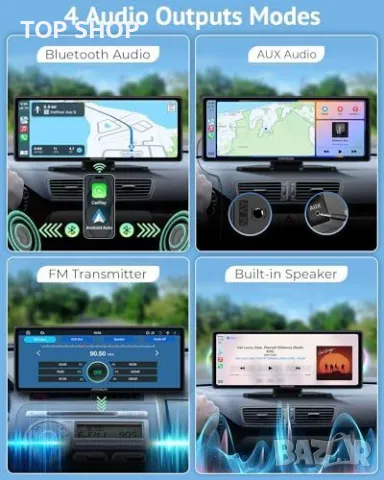 Нов Сензорен екран APHQUA CarPlay Android Auto с камера за задно виждане, снимка 5 - Друга електроника - 49203346