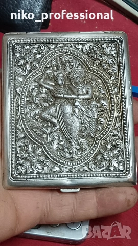 Сребърна табакера с индийски мотиви , снимка 13 - Други ценни предмети - 53456012