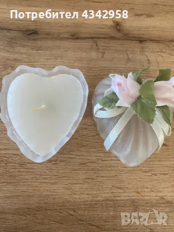 Романтична свещ във форма на сърце. Франция., снимка 3 - Декорация за дома - 50249868