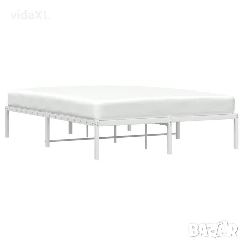vidaXL Метална рамка за легло, бяла, 140x200 см, снимка 3 - Спални и легла - 56147414