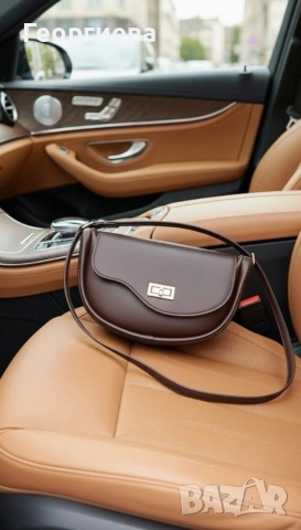 Дамска кафява чанта през рамо Slant — Нов сезон, специален дизайн, регулируема презрамка, снимка 3 - Чанти - 53261764