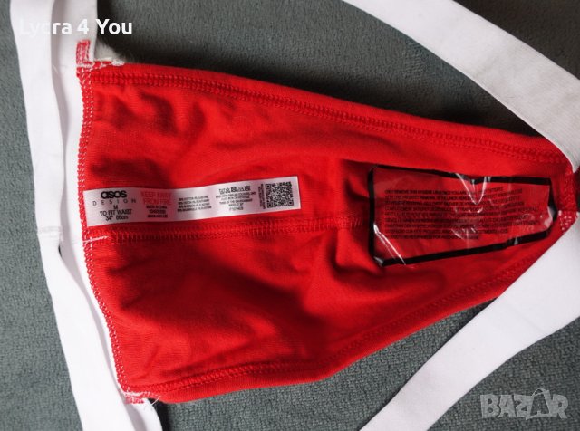 Asos Design M/L нов, червен мъжки джокстрап , снимка 3 - Бельо - 41314507