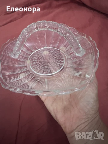 красива кристална фруктиерна чиния-кошничка, снимка 3 - Чинии - 51400412