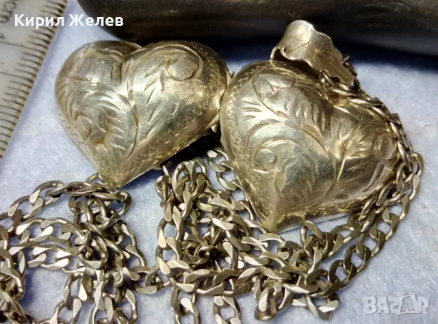 СРЕБЪРНО ЛАНЧЕ СРЕБРО 925 ITALI с РЪЧНО ГРАВИРАНО СРЕБЪРНО СЪРЧИЦЕ Рамка за СНИМКИ СРЕБРО 925 40111