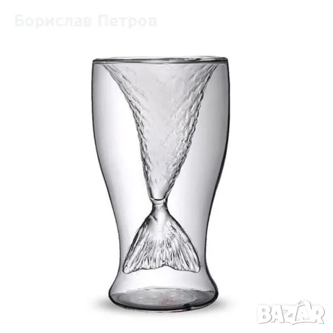 Модерна чаша русалка от боросиликатно стъкло WSKB3, снимка 4 - Чаши - 56200813