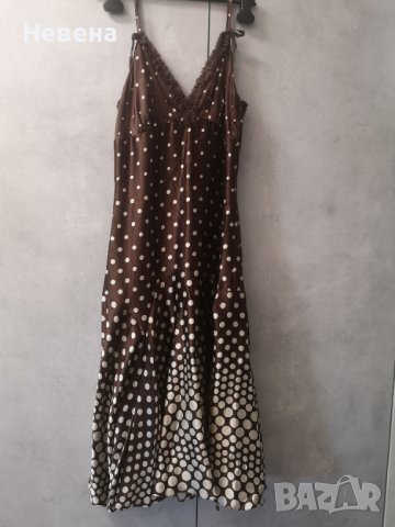 Ted Baker Рокля на точки, естествена коприна, S-M, снимка 1