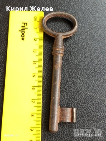 Старинен ръчно кован ключ ковано желязо уникат за КОЛЕКЦИОНЕРИ 26573, снимка 5 - Други ценни предмети - 51395495