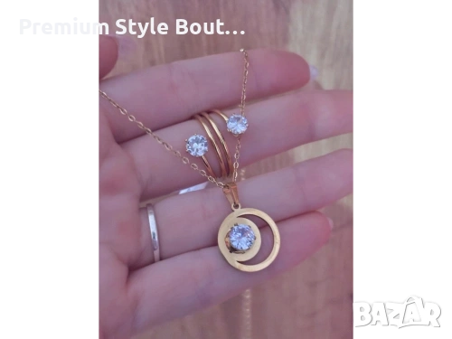 комплект колие и обеци от медицинска стомана 