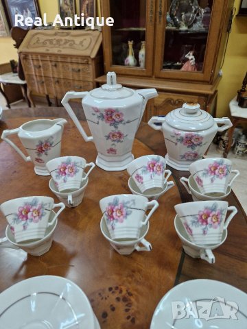 Уникален антикварен френски сервиз за кафе- ART DECO- LIMOGES  D.R.B., снимка 3 - Антикварни и старинни предмети - 41347667