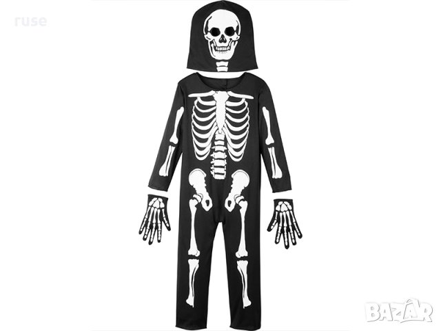 НОВИ! Костюм Скелет светещ с маска и ръкавици Хелоуин, снимка 1 - Други - 42634062