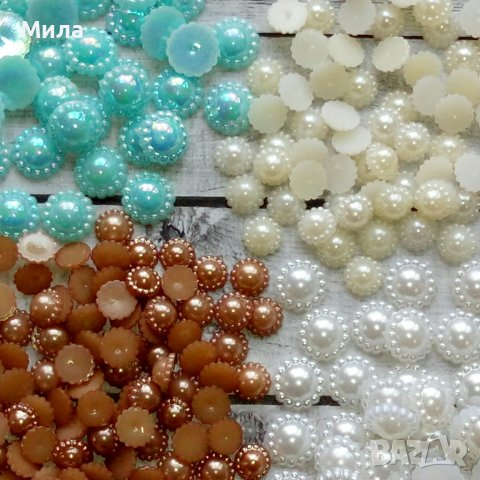 Перли половинки 9 -12мм 100 броя