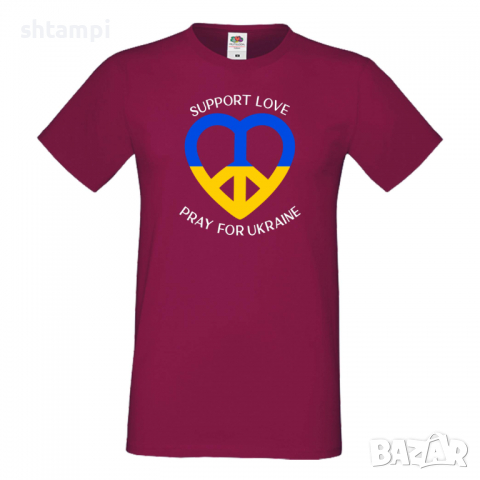 Мъжка тениска SUPPORT LOVE PRAY FOR UKRAINE,спрете войната, подкрепям Укркайна, снимка 4 - Тениски - 36125786