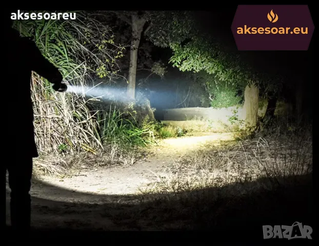 Висококачествен Супер Мощен P90 лек преносим LED прожектор акумулаторен дълготраен регулируем фенер, снимка 13 - Лед осветление - 48799692